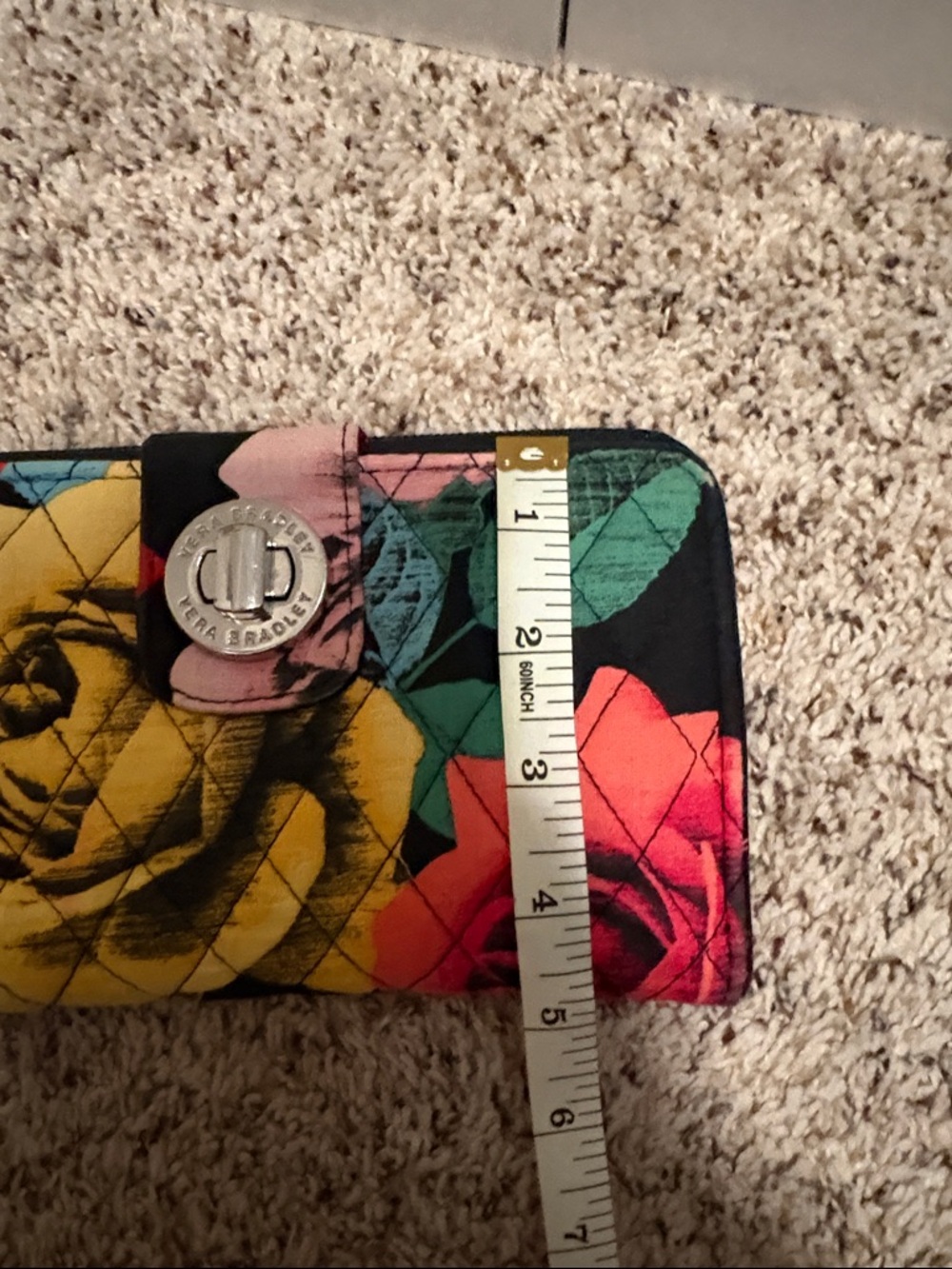 Vera Bradley Quilted Floral Zip Wallet - Yellow, Red, Green, Pink, Black - Picture 9 of 10